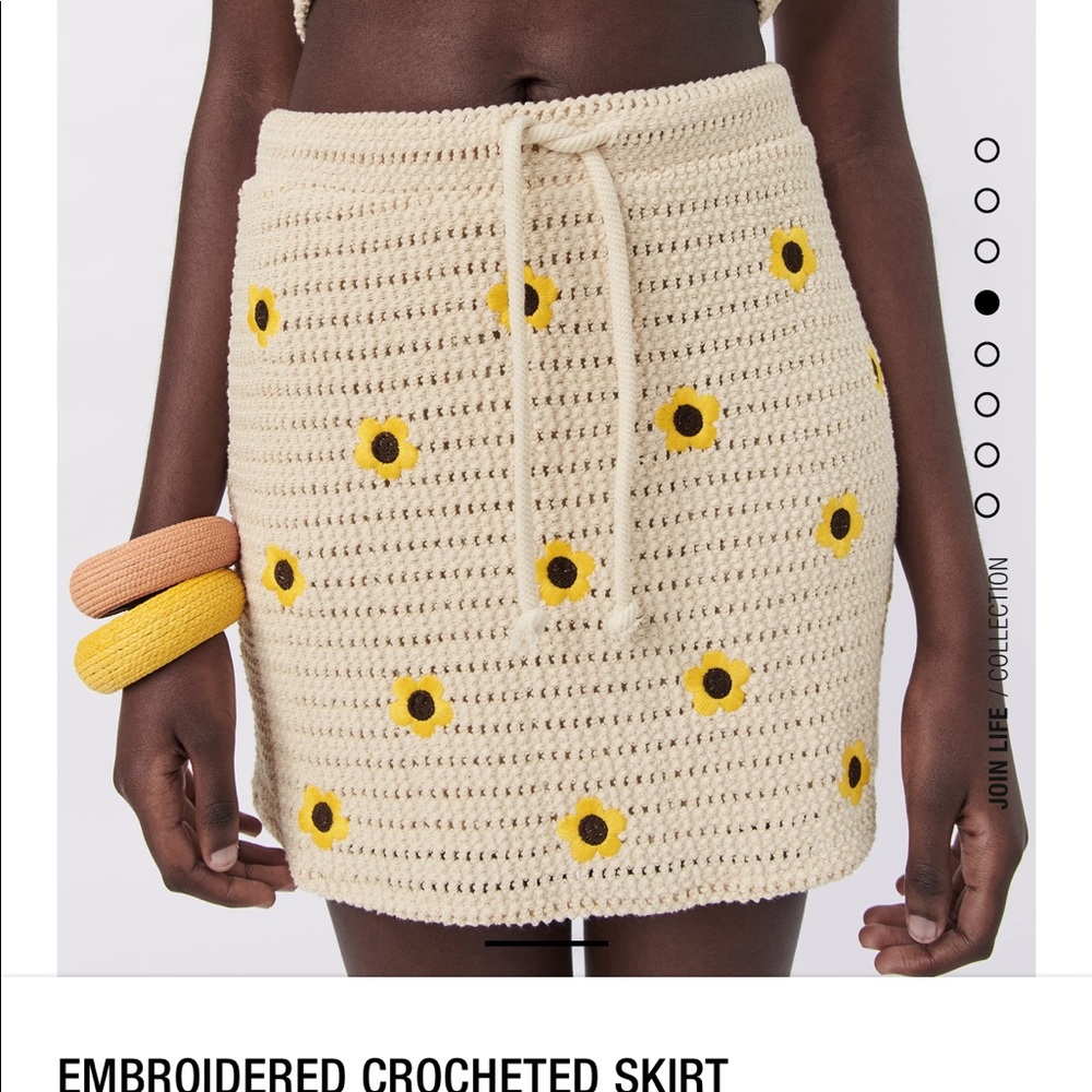 Zara crocheted mini skirt brand new